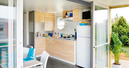 Location d'un mobil home avec cuisine en Camargue