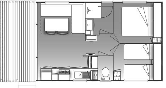 Plan d'un mobil home climatisé en région PACA