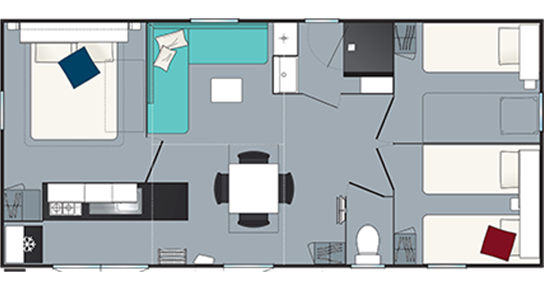 mobil home dans camping en camargue